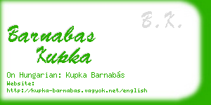 barnabas kupka business card